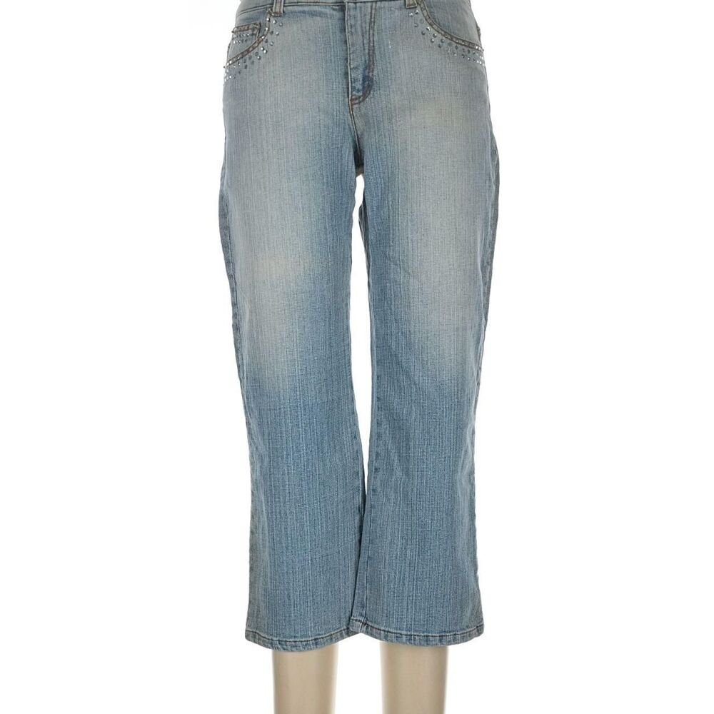 Vintage y2k Rhinestone Cache Capri Jeans